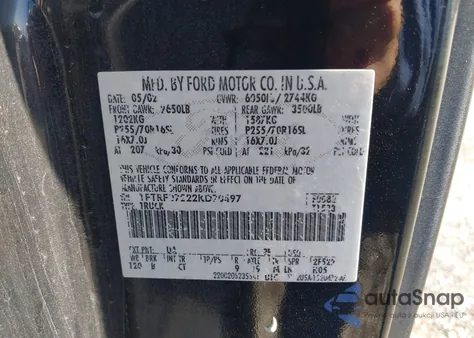 2002 Ford F-150 Xl/Xlt z USA, uszkodzony, nr VIN 1FTRF07222KD70497